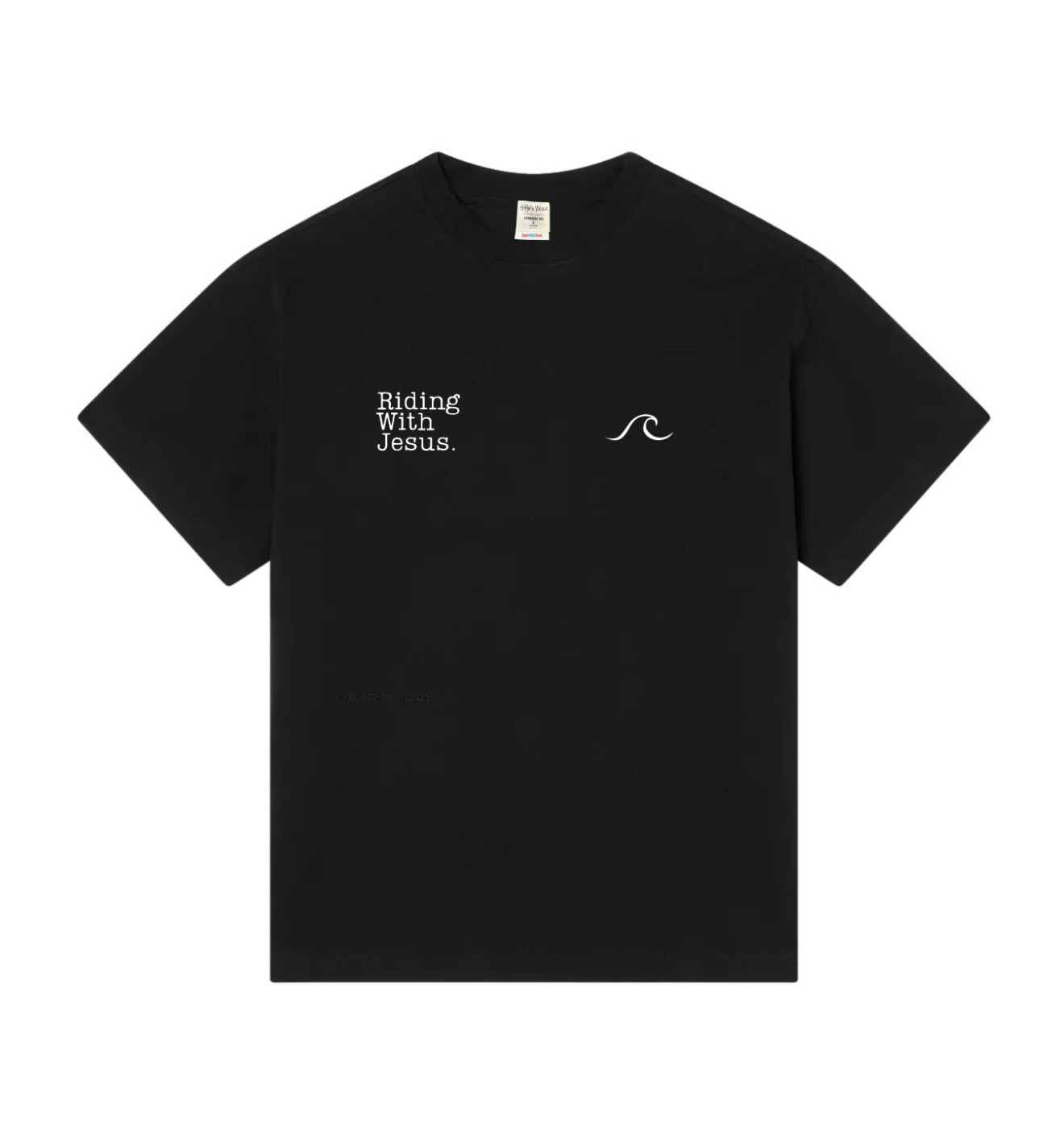 Riding with Jesus Oversized Tee Black – Anchored Supply Co