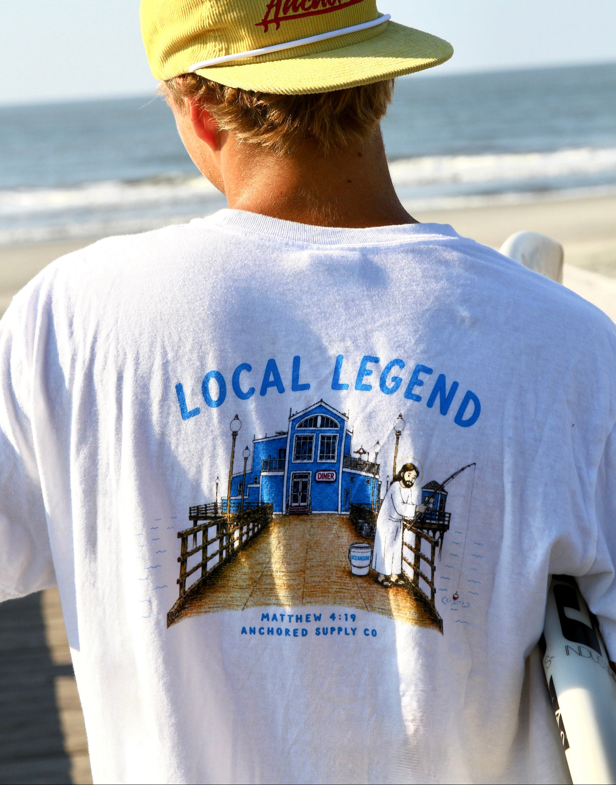 Local Legend Oceanside Jesus Tee White