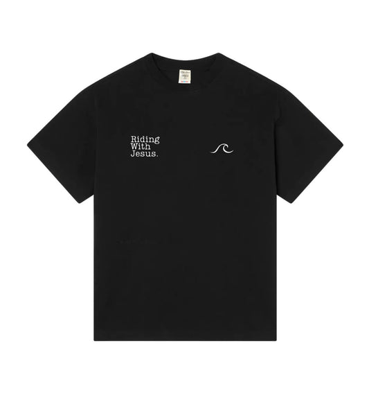 Riding with Jesus Oversized Tee Black