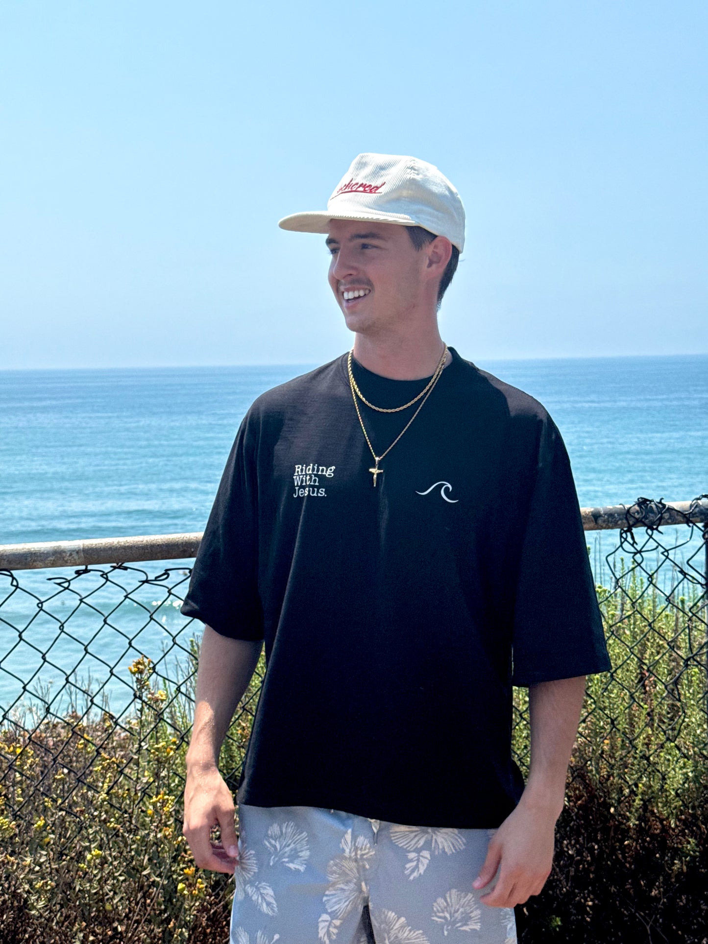 Riding with Jesus Oversized Tee Black