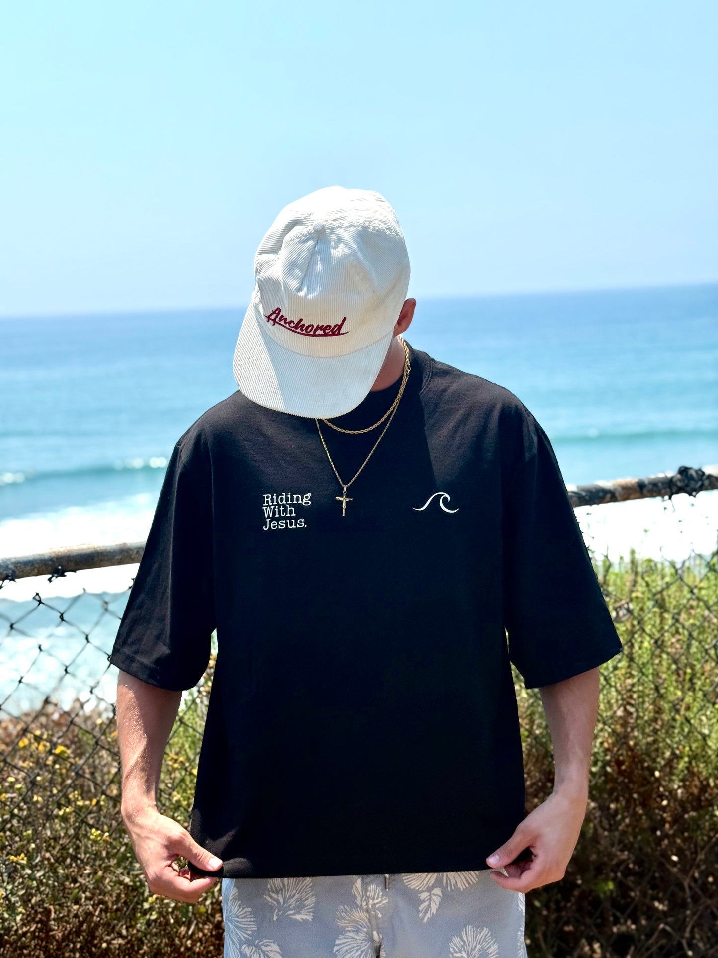 Riding with Jesus Oversized Tee Black