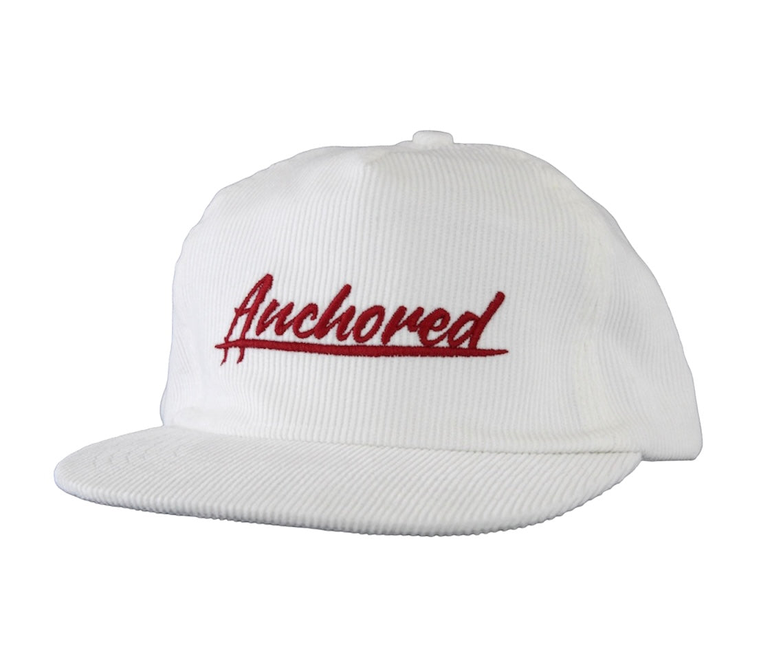 Anchored Corduroy Snapback White