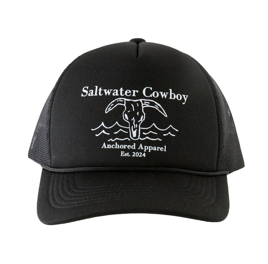 Saltwater Cowboy Trucker Hat Black