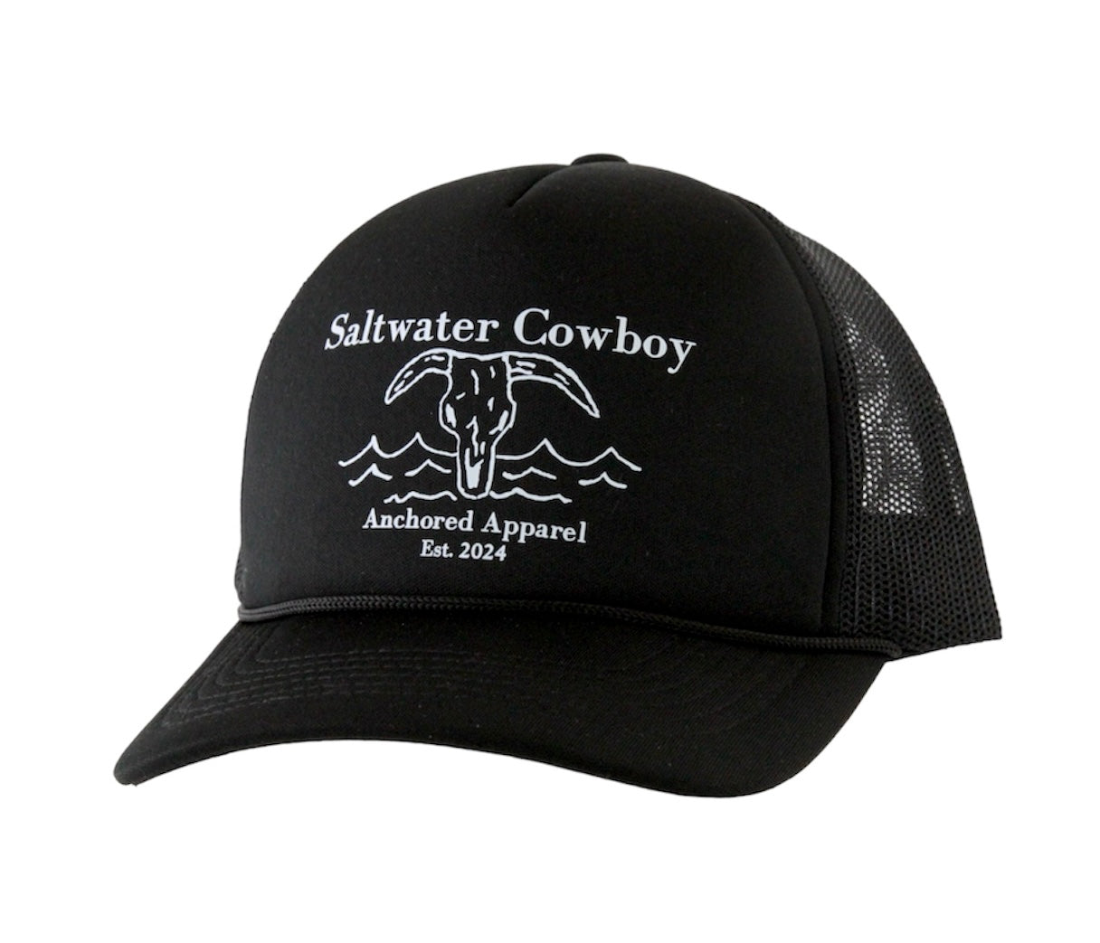Saltwater Cowboy Trucker Hat Black