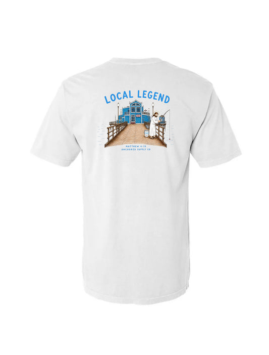 Local Legend Oceanside Jesus Tee White
